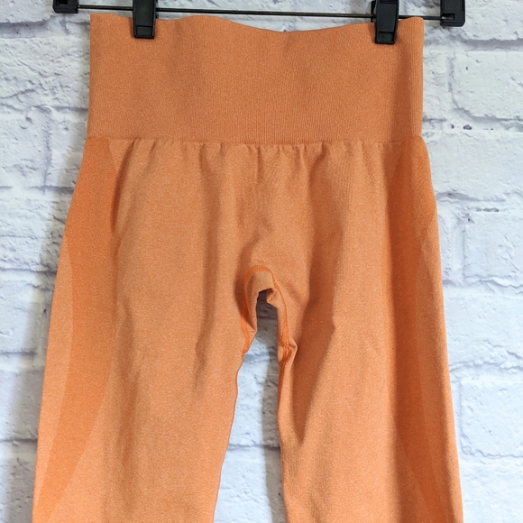 NVGTN Contour Seamless Leggings S Sunset Orange Athletic Workout Gym - Picture 3 of 6